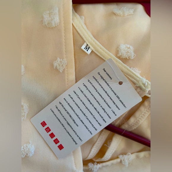 Romantic Dotted Swiss Cream Romper - Picture 8 of 9